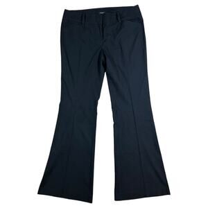 ANN TAYLOR Black Stretch Modern Mid-Rise Flare Dress Pants Business Work Size 8
